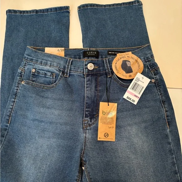 CURVE APPEAL High Rise Kick Flare Ankle Jeans Size 6 **NEW** - Picture 3 of 5